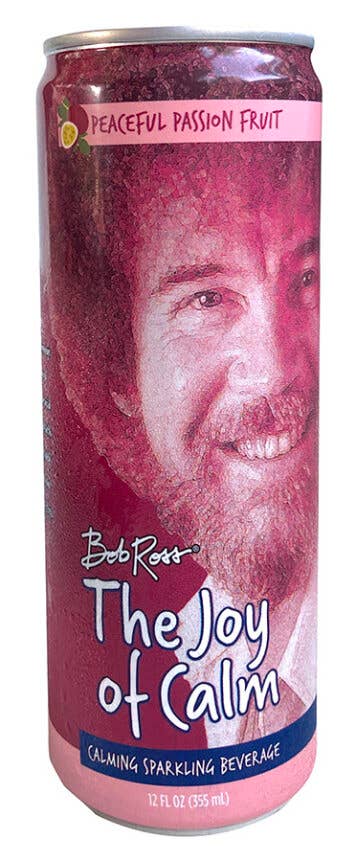 Bob Ross Joy of Calm, calming sparkling beverage.